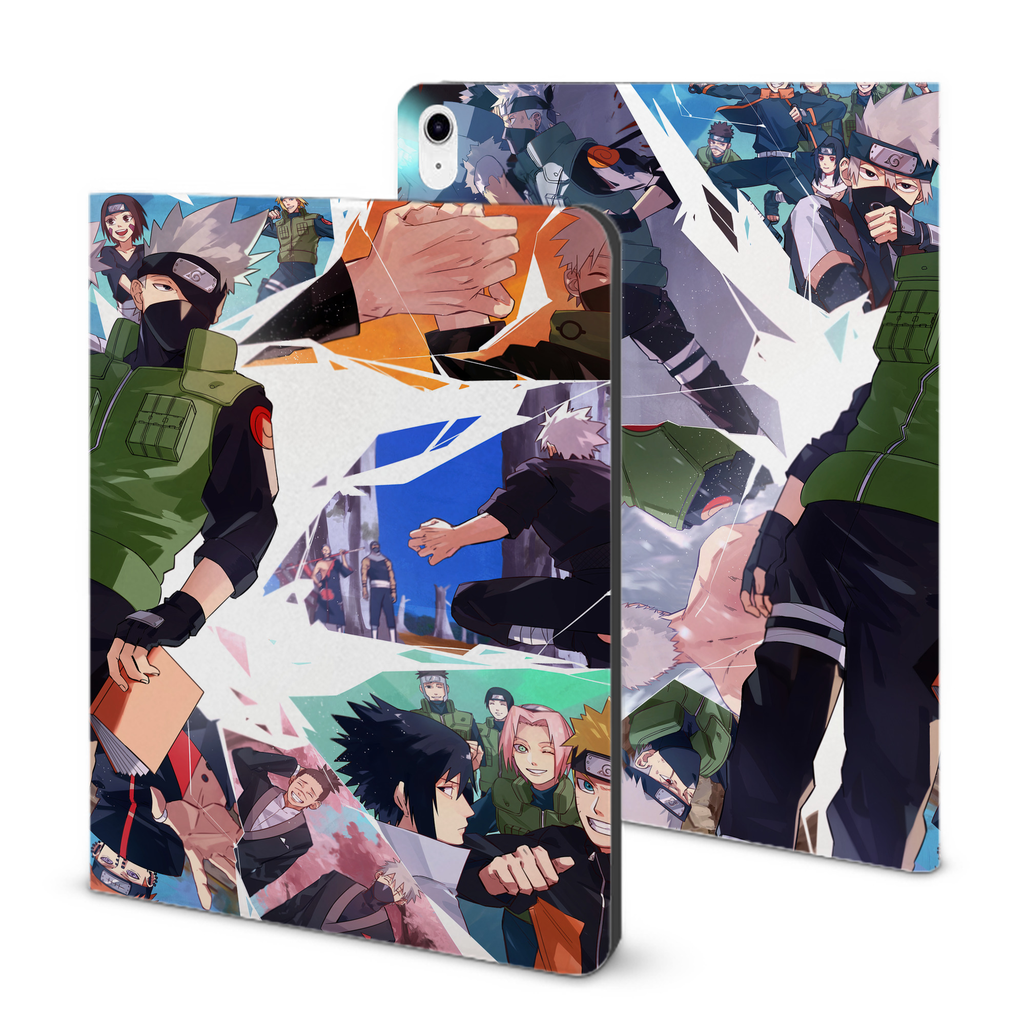 （画像用） NARUTO -ナルト- NARUTO -ナルト- 疾風伝 IPad ケース ブック型 PUレザー TPU 耐衝撃 軽量 薄型 ペン収納なし 全面保護 IPad 各モデル対応